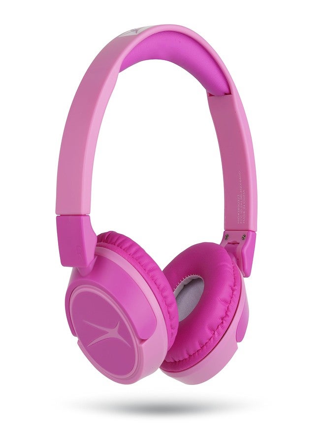 Altec Lansing Kid Safe 2-in-1 Wireless Bluetooth Headphones - Crystal Clear Sound, Safe Volume Limiting, Foldable Design - Enjoy Audio and Protect Your Child's Hearing (Princess Pink) - Image 1